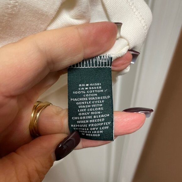 Ralph Lauren Sz Large Ivory Lace-Up Long Sleeve Top Nautical Western Preppy - Picture 6 of 7